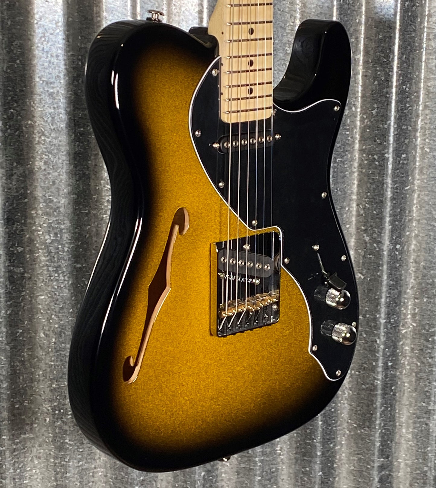 G&L USA Limited Edition ASAT Classic Thinline Semi Hollow 2 Tone Goldburst Metallic Guitar & Bag #3109 Used
