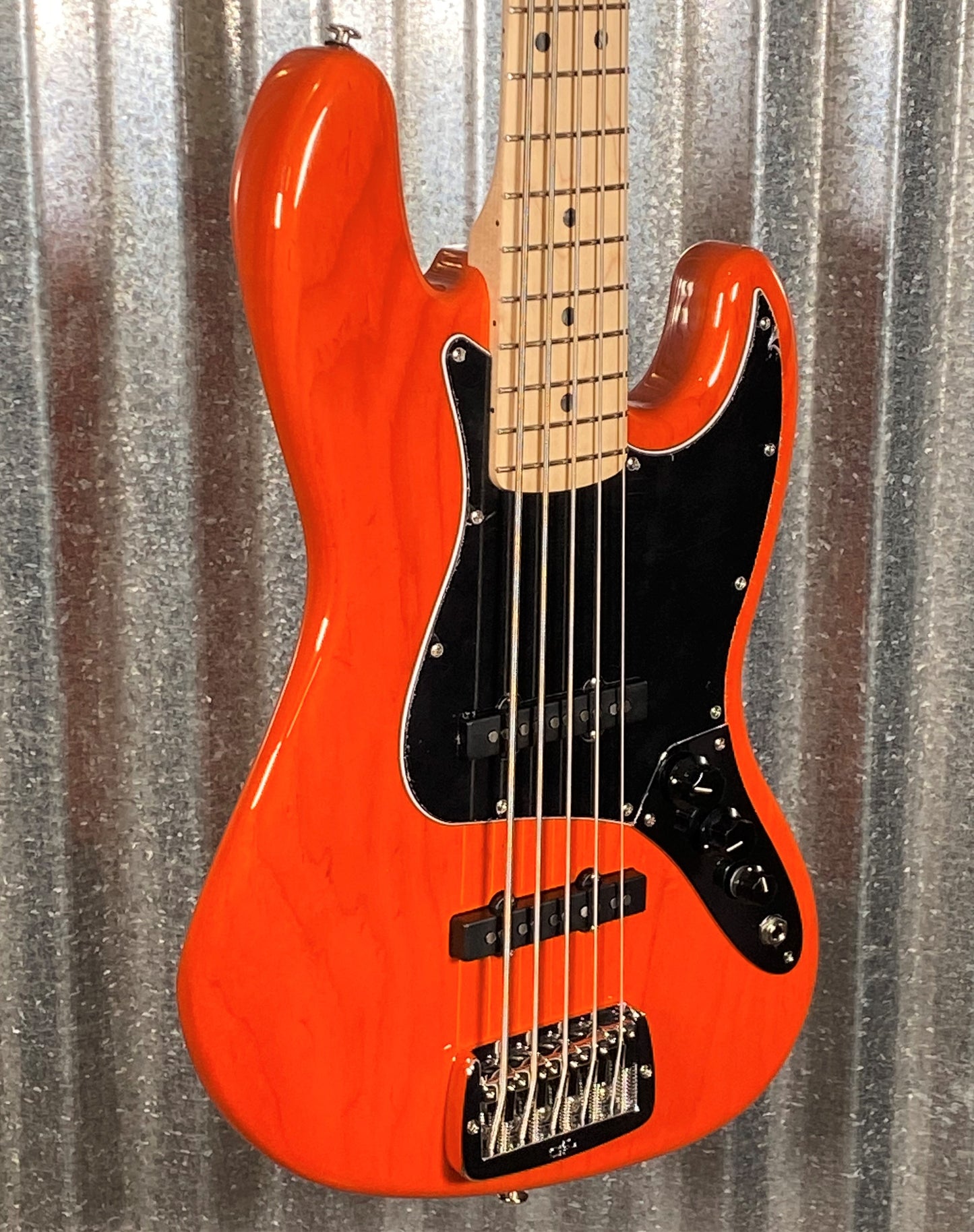 G&L USA JB5 5 String Bass Clear Orange & Case JB-5 Blem #7088