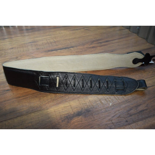 Onori L4 2.5" Black Glove Leather Padded Guitar Strap