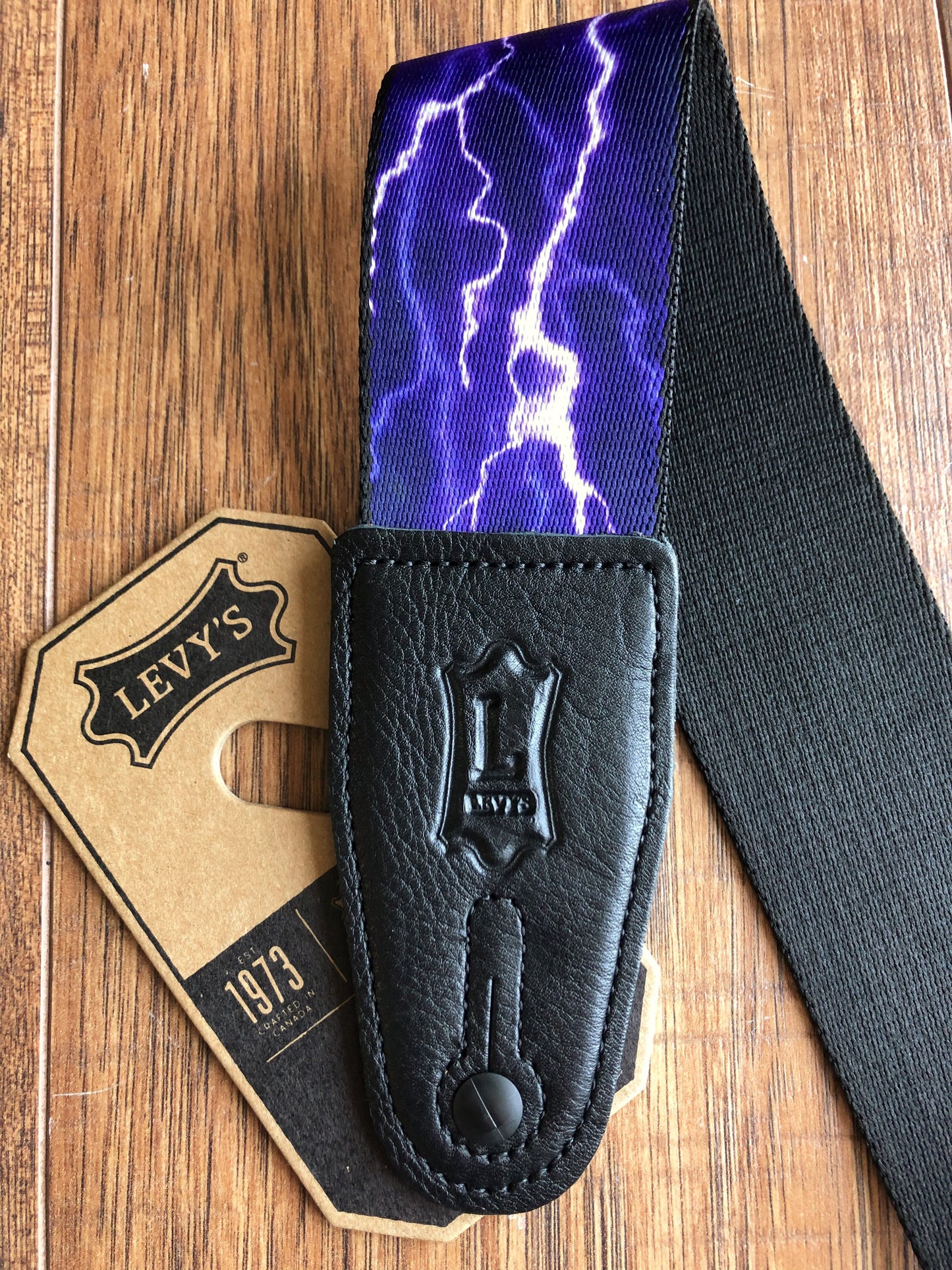 Levy's MP-18 2" Adjustable Print Poly Guitar & Bass Strap Lightning Purple