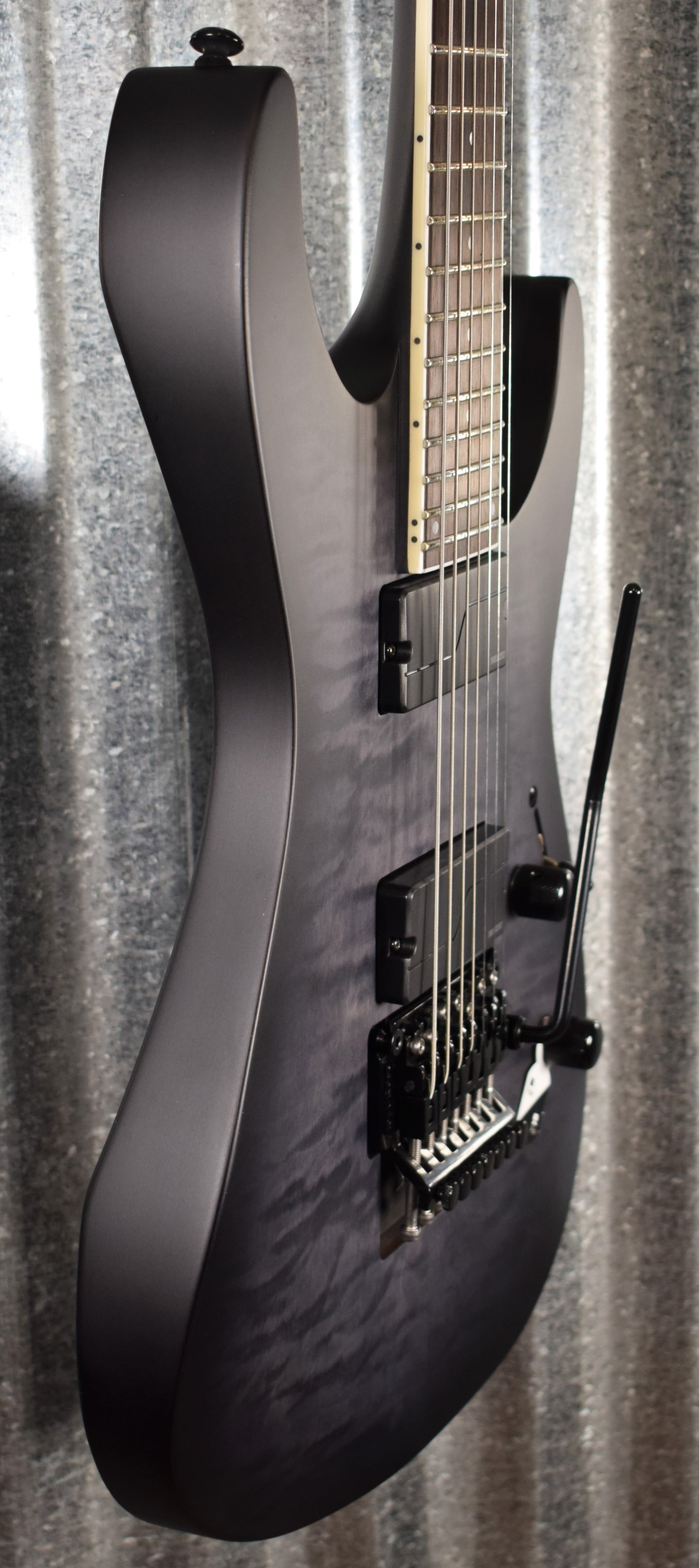 ESP LTD M-1007 Quilt See Thru Black Sunburst Satin Fishman 7 String Guitar LM1007QMSTBLKSB #0361 B Stock