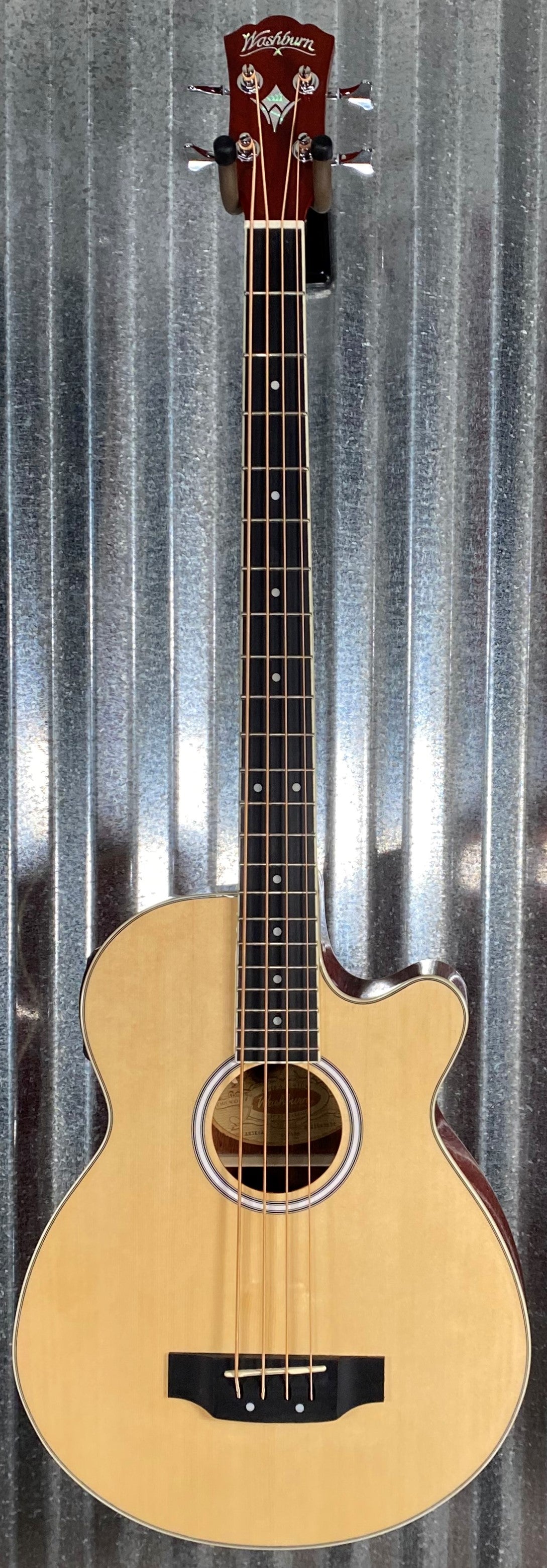 Washburn AB-5K Acoustic Electric Bass Natural & Bag AB5K-A-U #3858