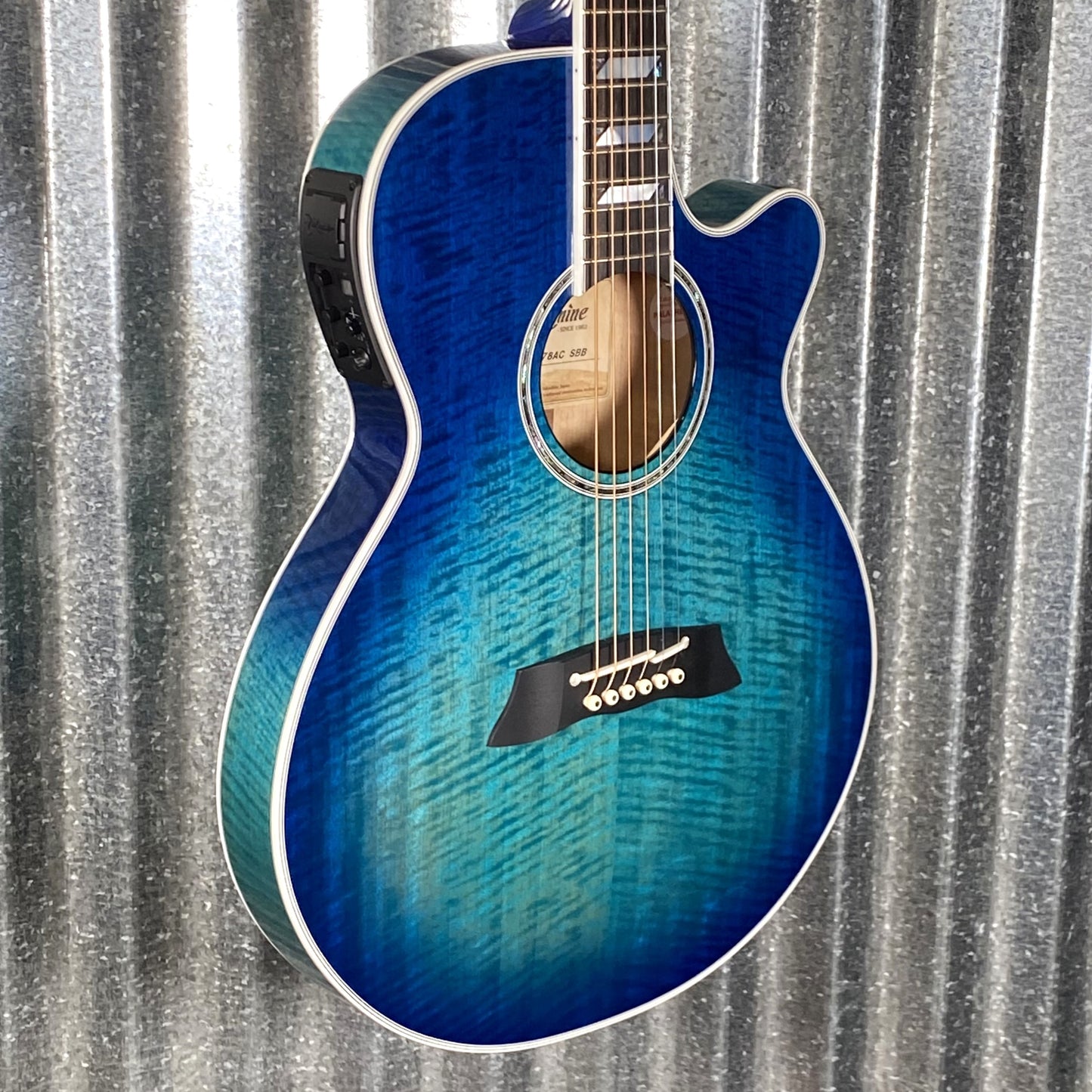 Takamine TSP178AC SBB Thinline Acoustic Electric Flame Blue Burst & Case Japan #0447 Used