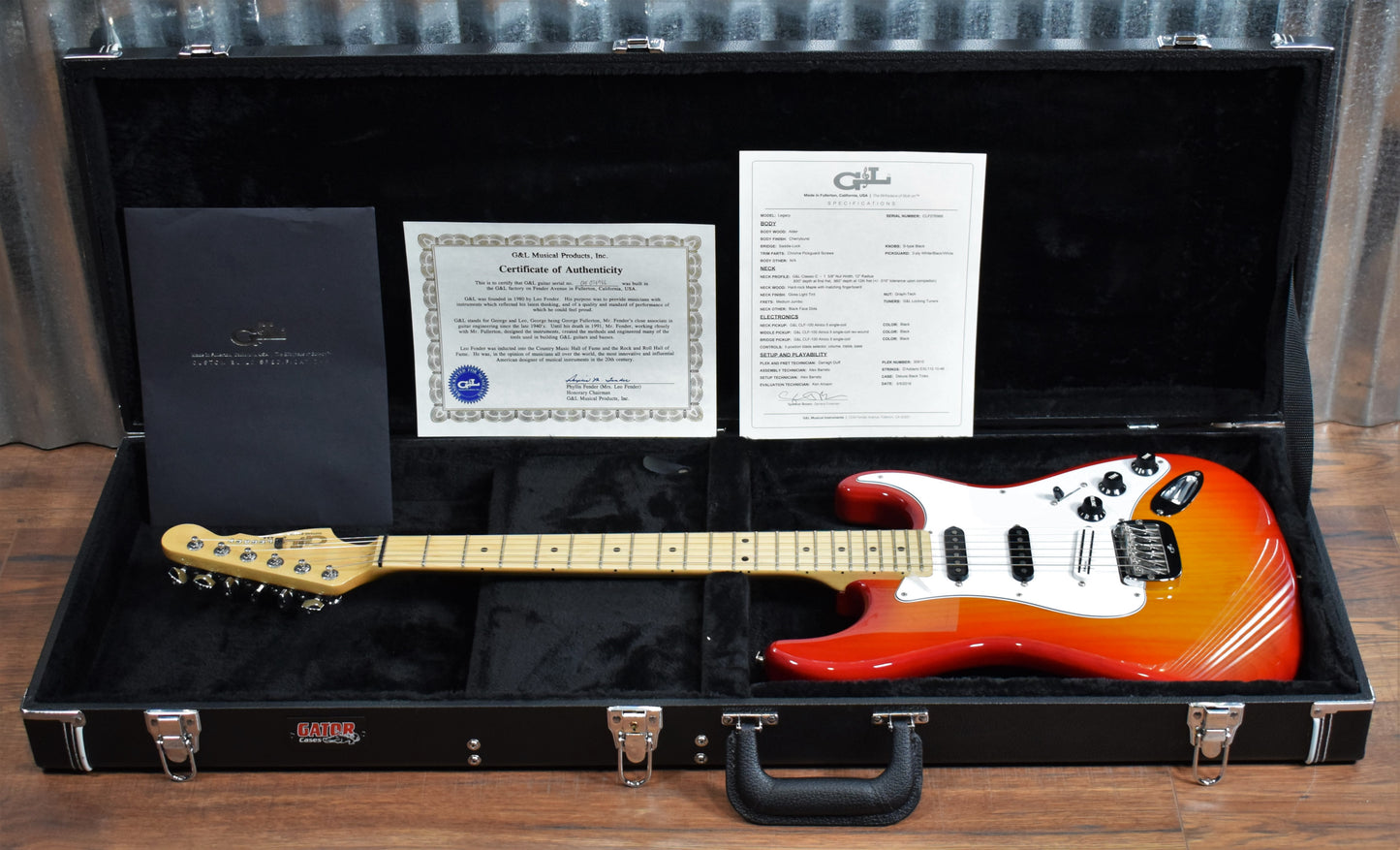 G&L USA Legacy Cherryburst with DiMarzio Super Distortion Guitar & Case #6966 Used