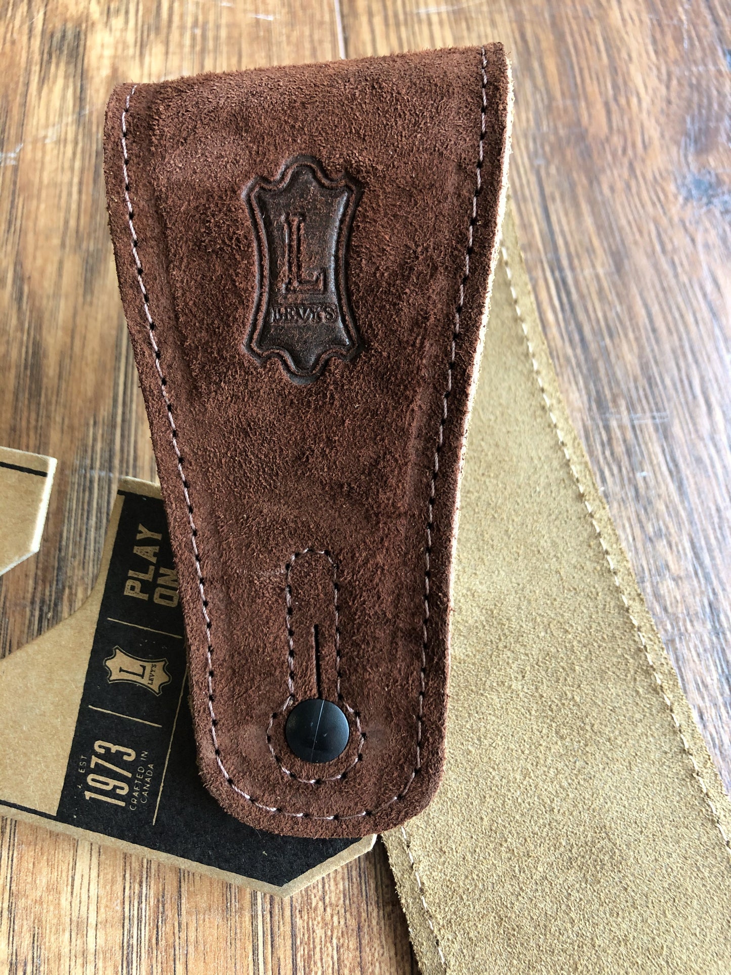 Levy's MS26-BRN 2.5" Adjustable Suede Leather Guitar & Bass Strap Brown