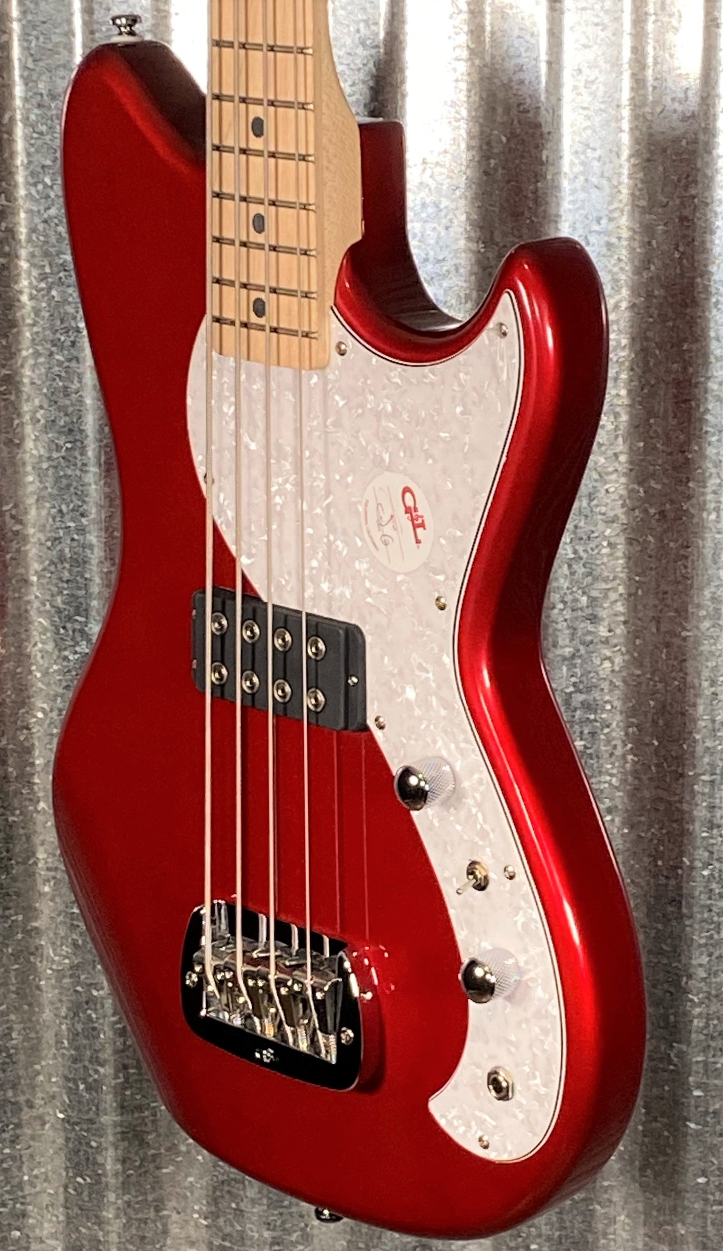 G&L Guitars Tribute Fallout Bass Short Scale 4 String Candy Apple Red #1181