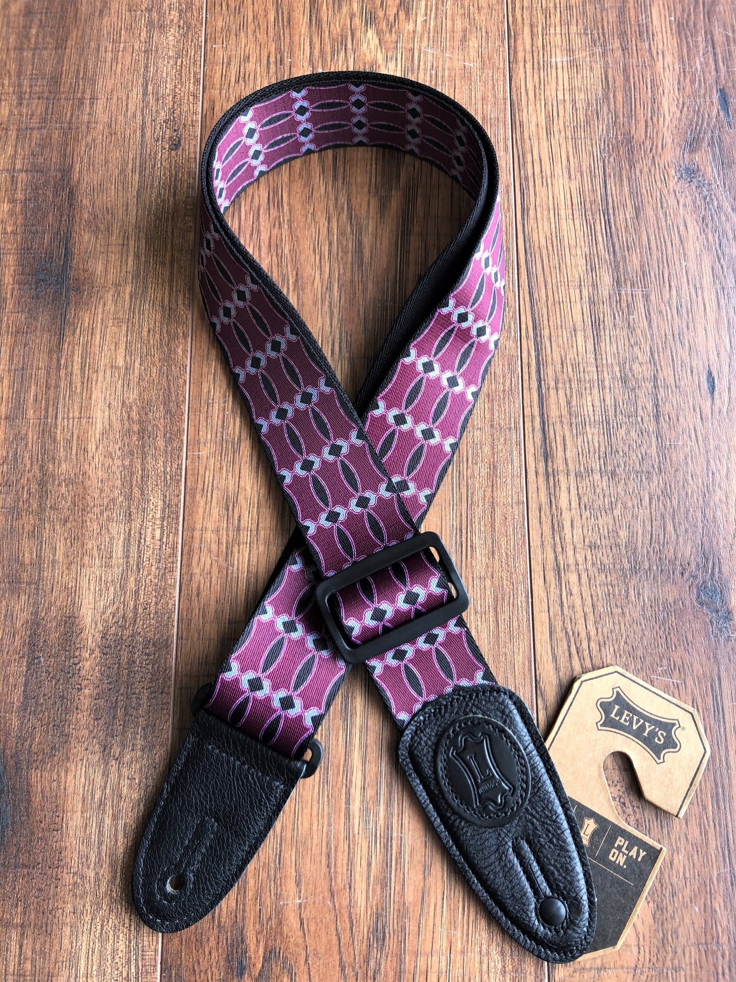 Levy's MPLL-001 2" Adjustable Print Poly Guitar & Bass Strap Burgundy