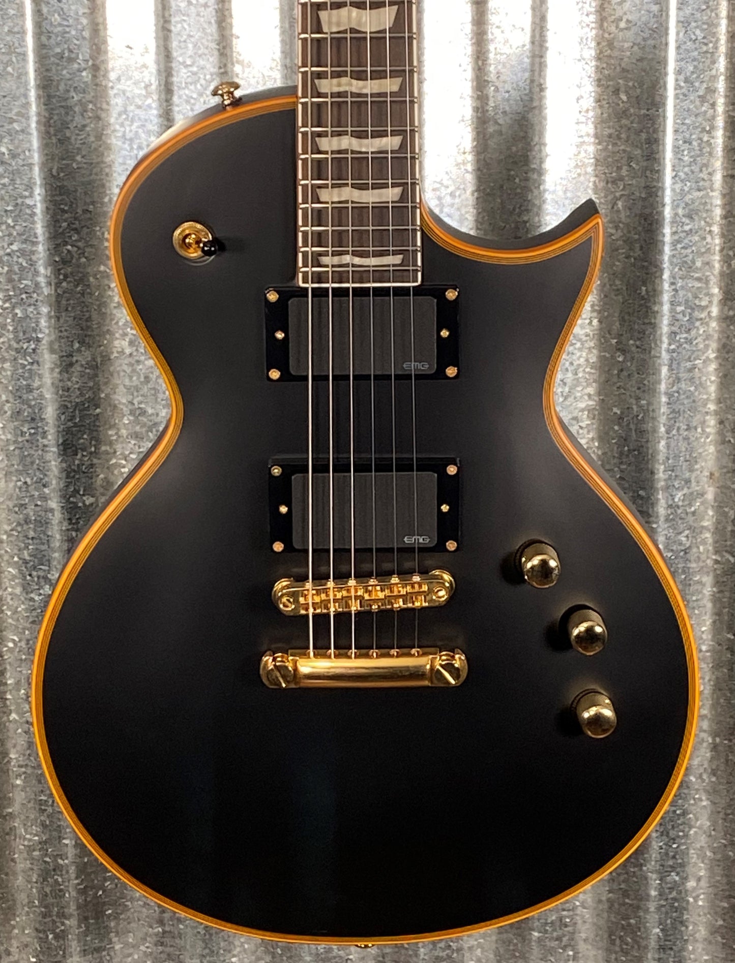 ESP LTD EC-1000 Eclipse EMG Vintage Black Guitar & Bag LEC1000VB #1613 Used