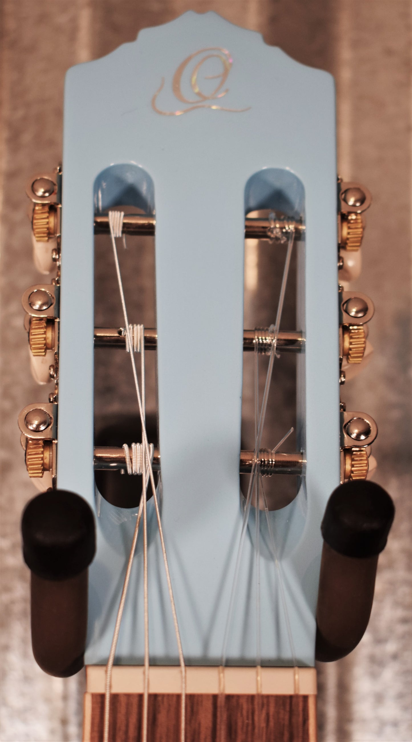 Ortega RGA-SKY Gaucho Acoustic Nylon String Parlor Sky Blue Guitar & Bag #0100