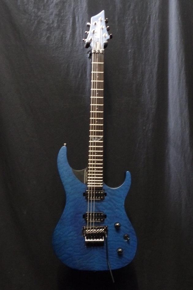 Washburn Parallaxe PXM10FRQTBLM Guitar Trans Blue Quilt Top #0273