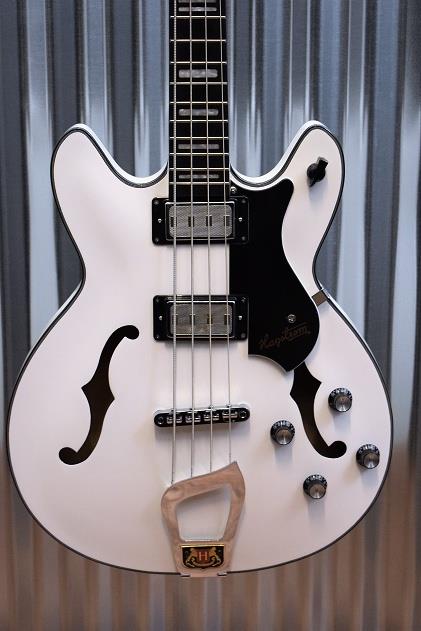 Hagstrom Viking Bass 4 String White Semi Hollow VIKB-WHT #0220