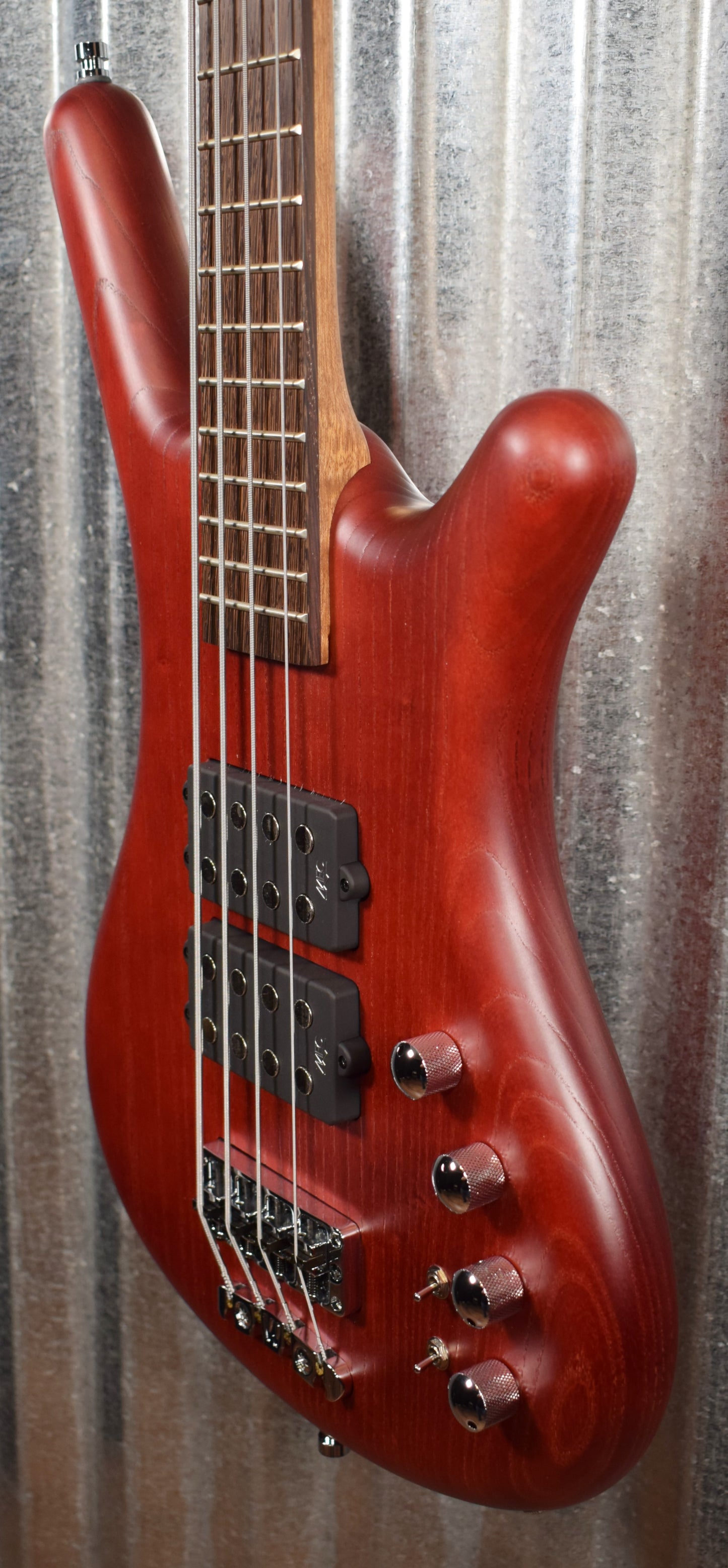 Warwick German Pro Series Corvette $$ Double Buck Burgundy 4 String Bass & Bag #3519