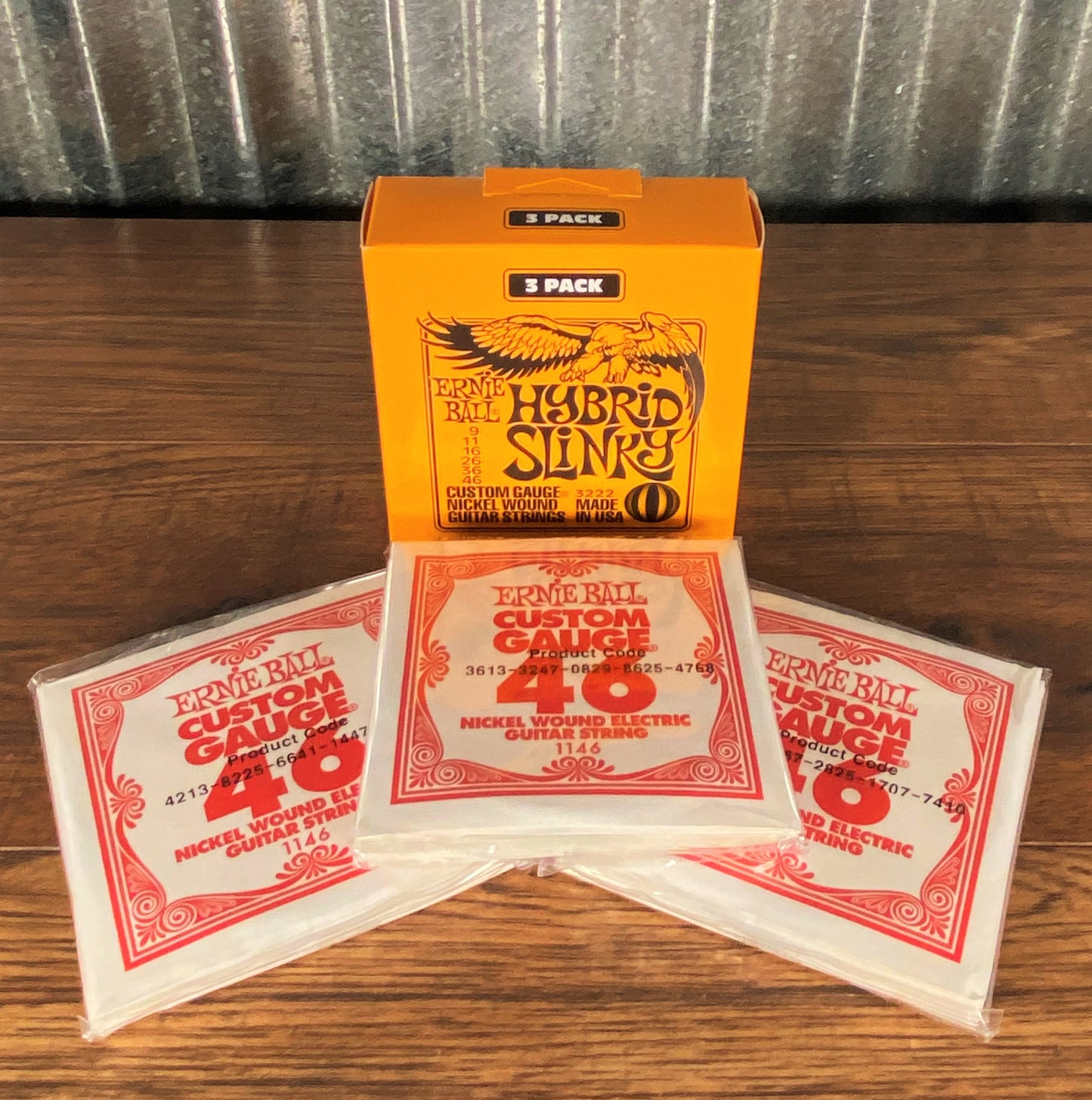 Ernie Ball Hybrid Slinky 9-46 Electric Guitar String Set 3 Pack