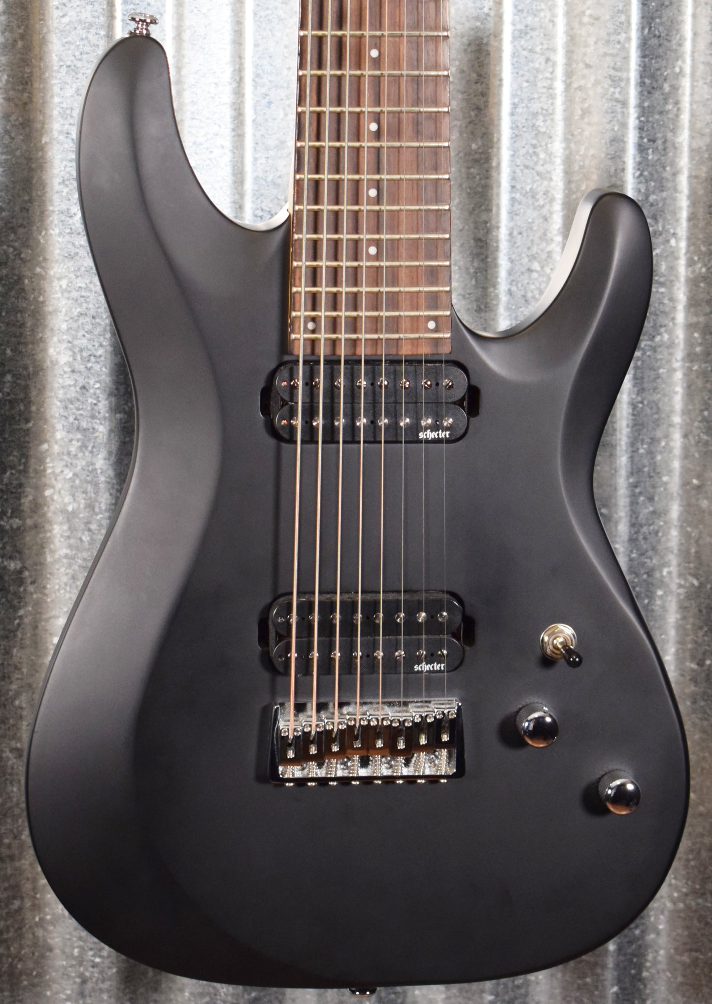 Schecter C-8 Deluxe 8 String Satin Black Guitar #1998 Used