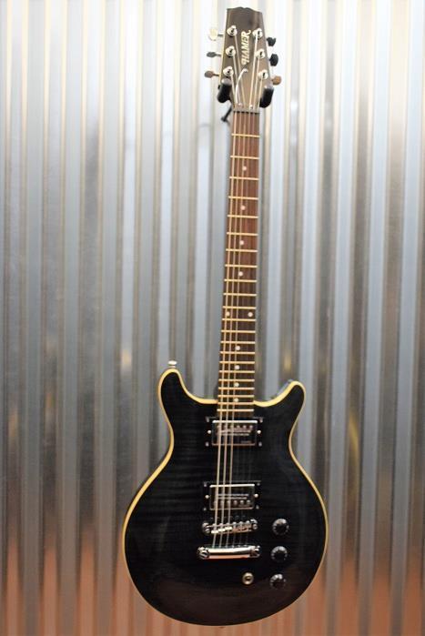 Hamer Guitars Sunburst Archtop Flame Trans Black Electric Guitar #742