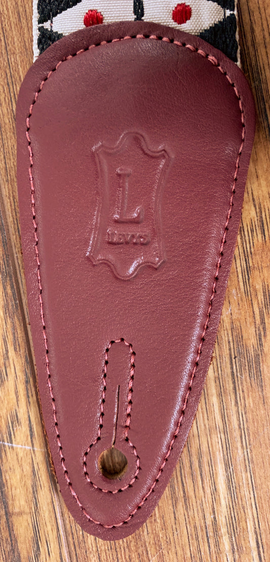 Levy's MGJ-003 2" Jacquard Weave Guitar Strap Black Red