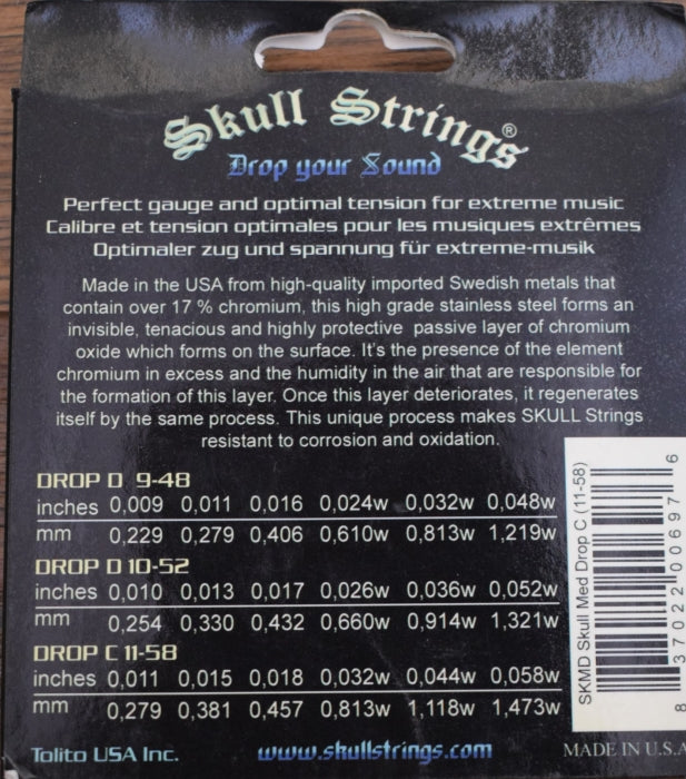 Skull Strings Drop Line C Stainless Steel Medium 11-58 Set