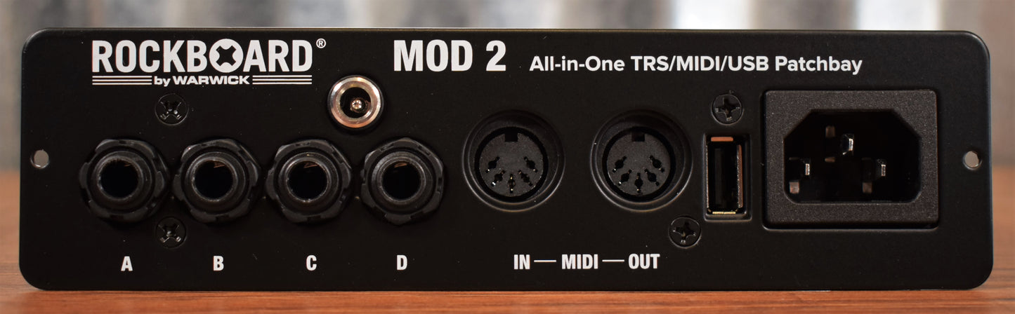 Warwick Rockboard MOD 2 V2 TRS Midi USB Guitar Effect Pedalboard Patchbay Module Black
