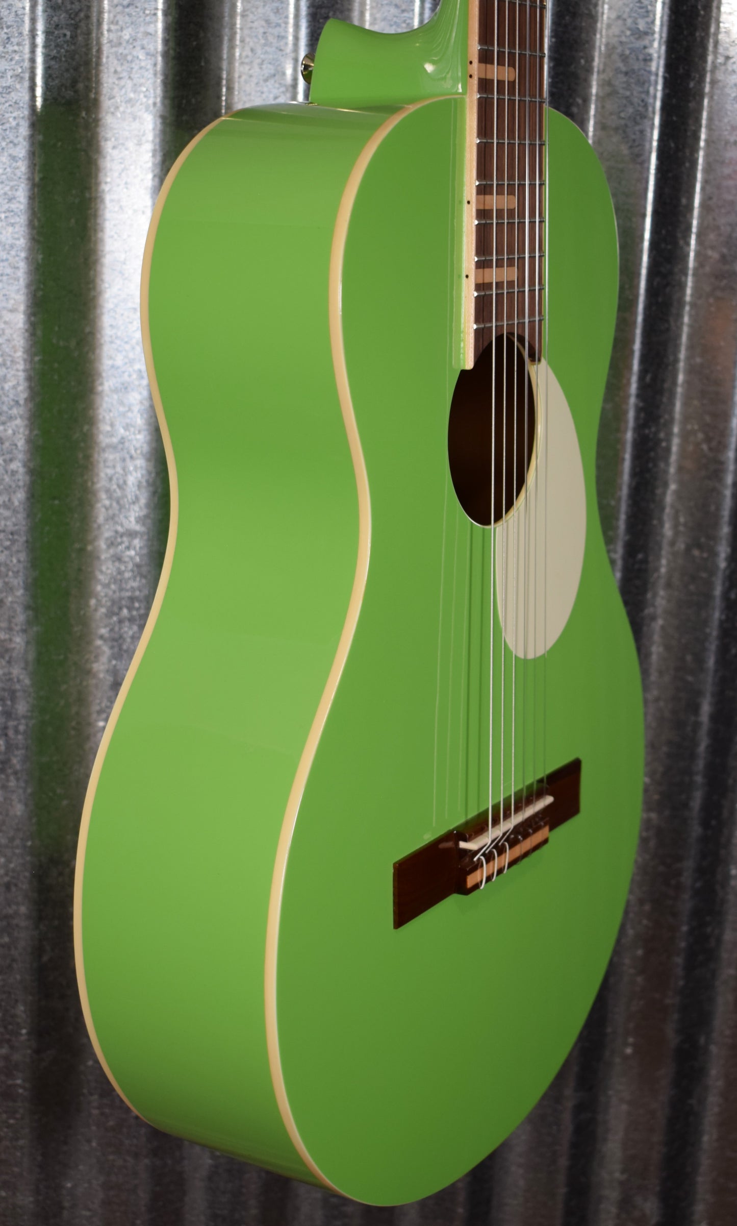 Ortega RGA-GAP Gaucho Acoustic Nylon String Parlor Green Apple Guitar & Bag #0015