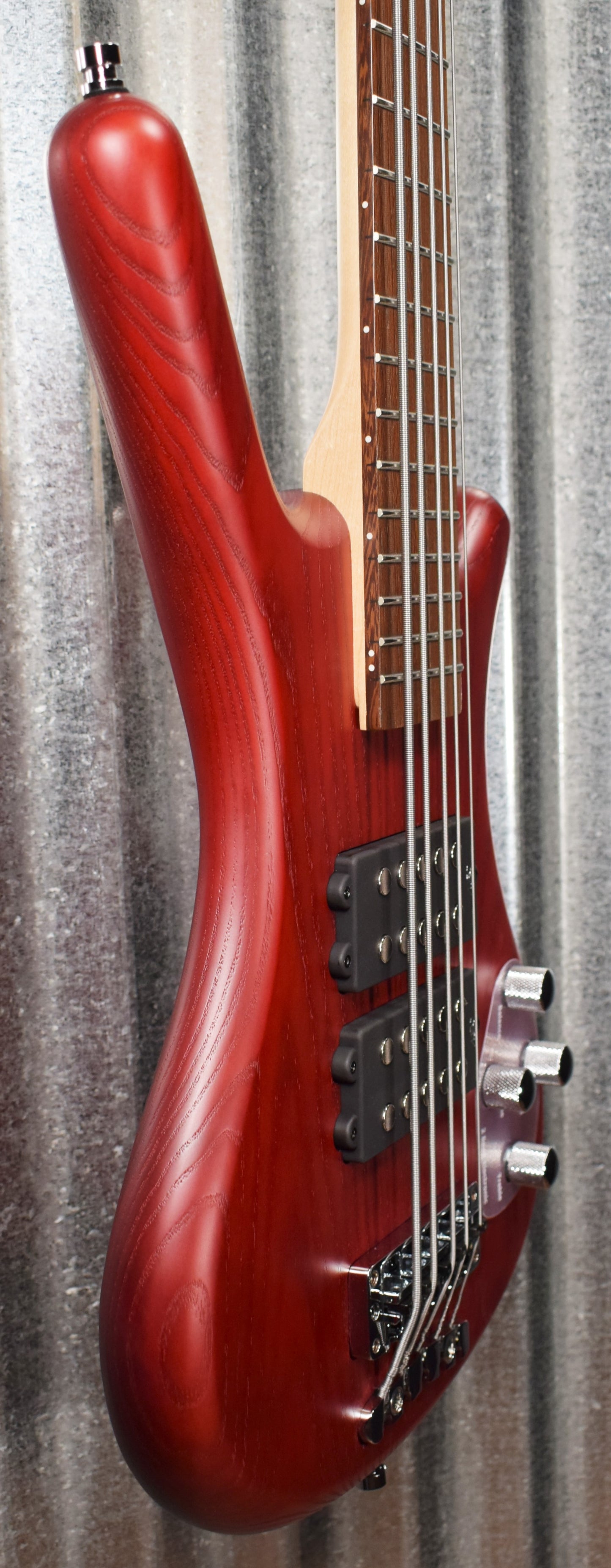 Warwick Rockbass Corvette $$ Double Buck Burgundy 5 String Bass & Bag #1018