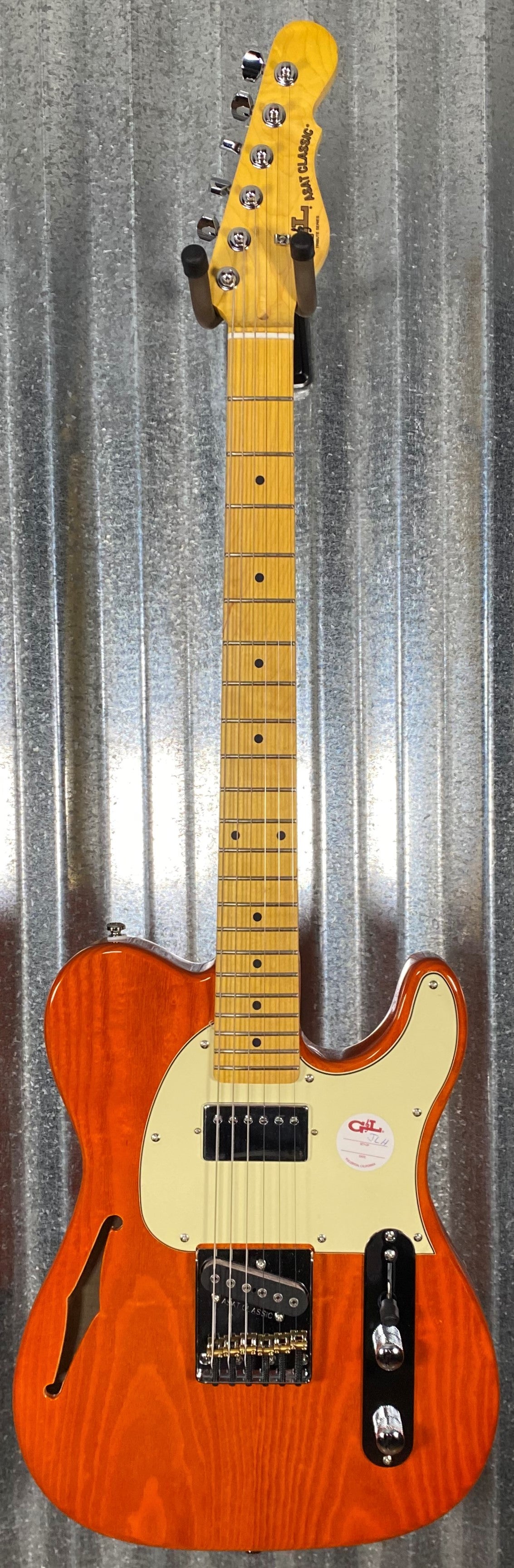 G&L Tribute ASAT Classic Bluesboy Clear Orange Semi Hollow Guitar Blem #7141