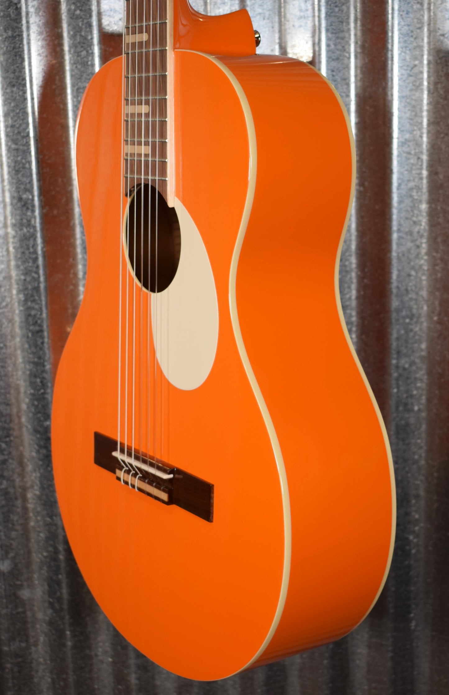 Ortega RGA-ORG Gaucho Nylon String Parlor Guitar Orange Guitar & Bag #0034