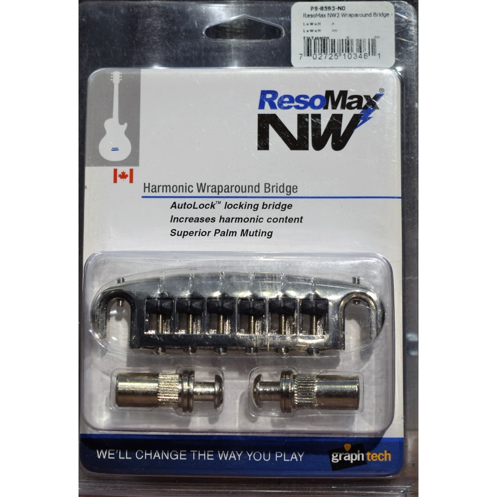 Graph Tech Resomax NW2 String Saver Wraparound Guitar Bridge Nickel PS-8593-NO