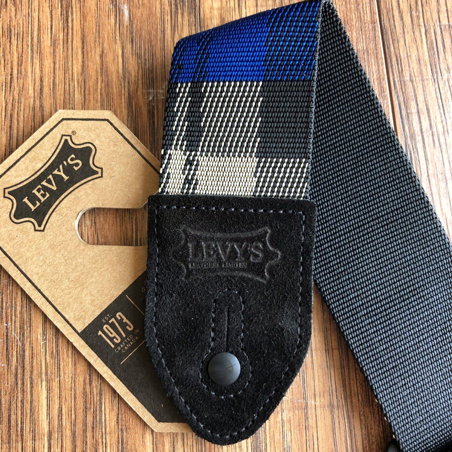 Levy's MC8VIN-009 2" Adjustable Polyester Guitar & Bass Strap Blue White Black