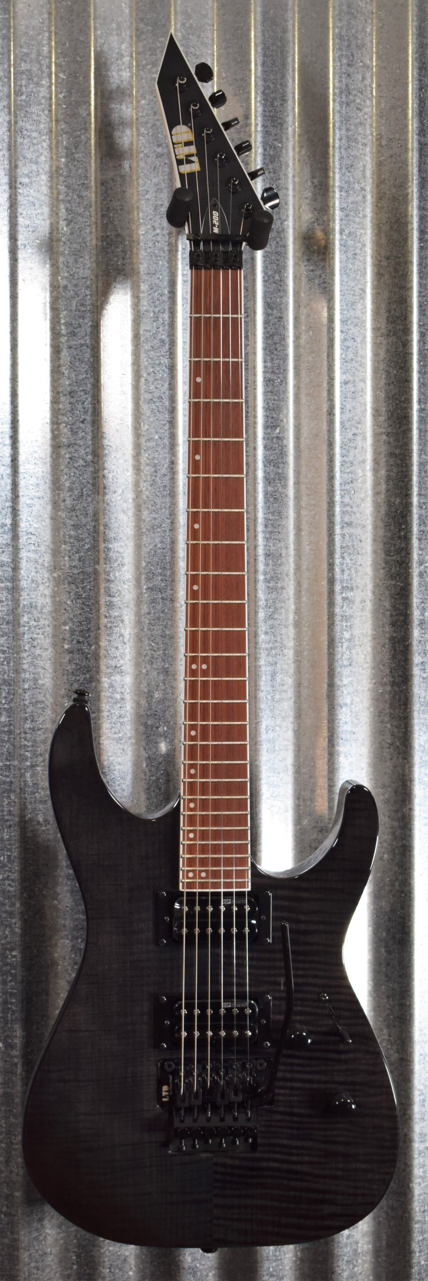 ESP LTD M-200FM See Thru Black Flame Top Guitar LM200FMSTBLK #0390