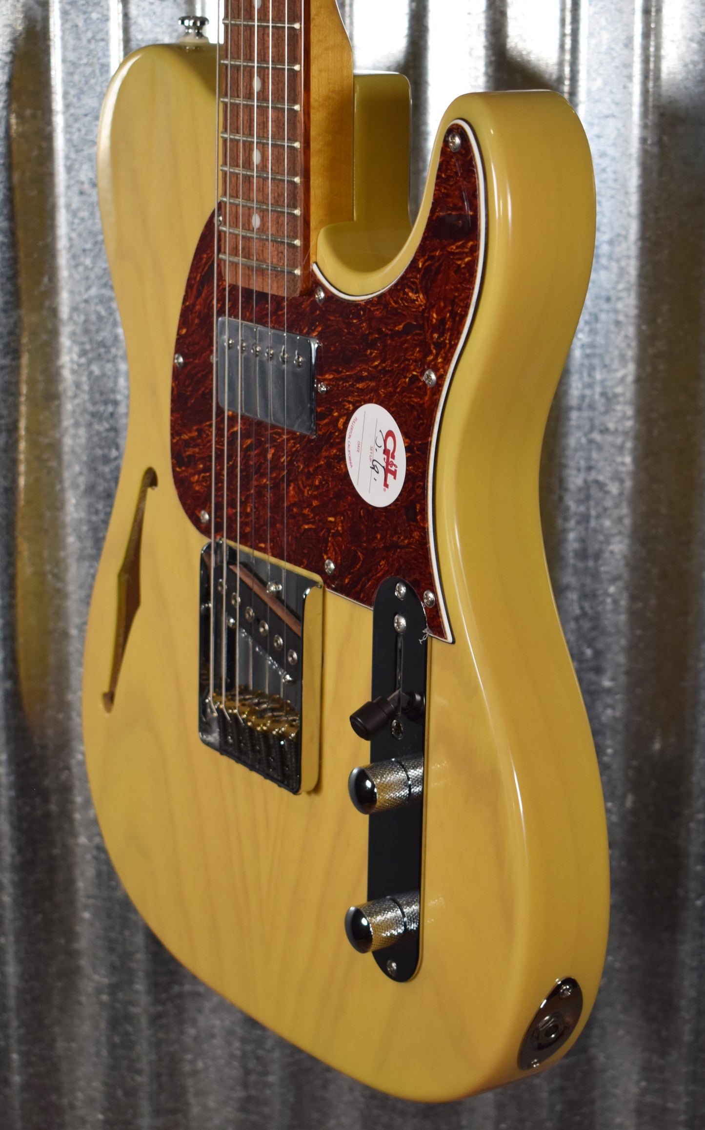 G&L Tribute ASAT Classic Bluesboy Semi Hollow Blonde Natural Neck Guitar #6083 Used