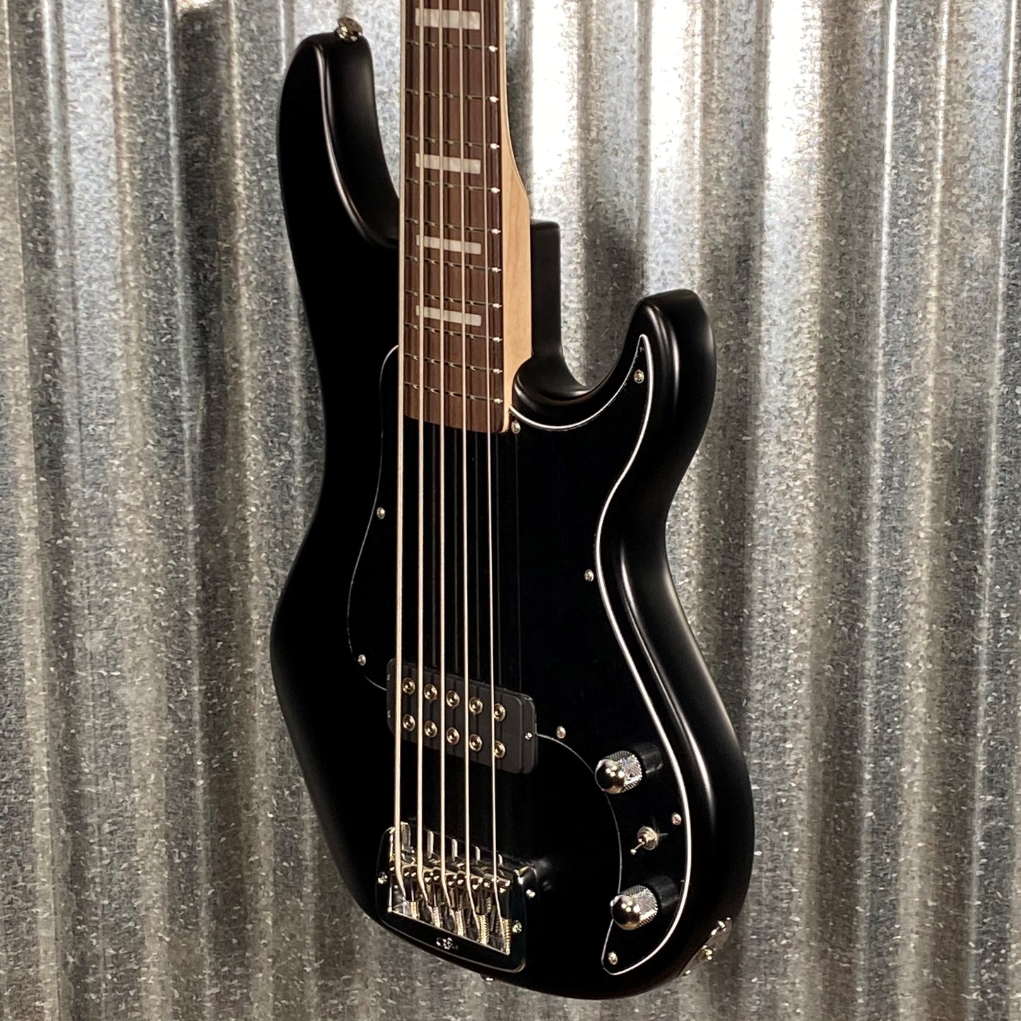 G&L USA Kiloton 5 Jet Black Frost 5 String Bass Rosewood Satin Neck & Case #7001 NOS