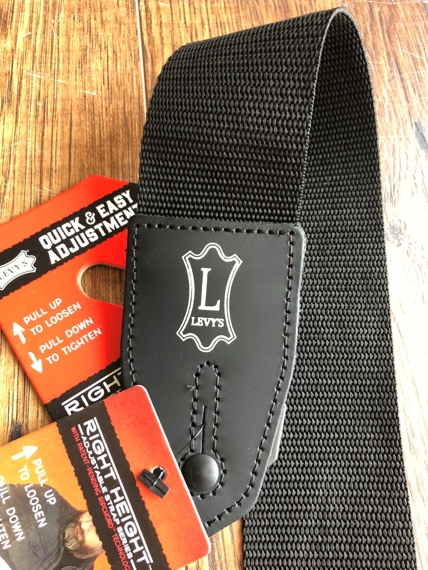 Levy's MRHP-BLK 2" Right Height Adjustable Poly Guitar & Bass Strap Black