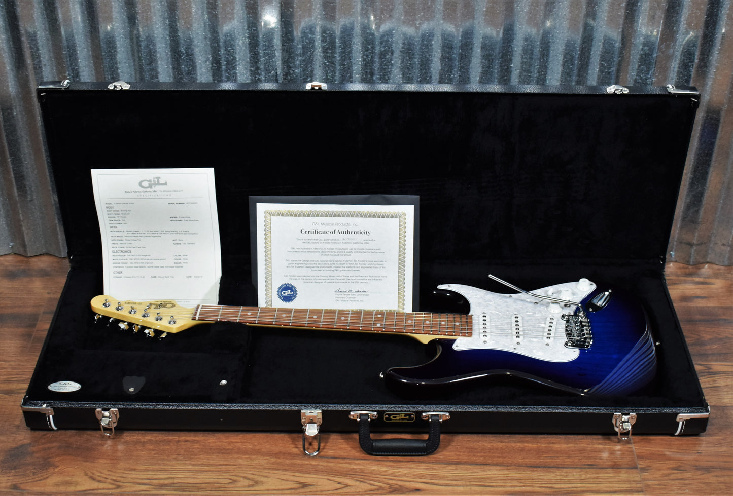 G&L USA Fullerton Deluxe S-500 Blueburst Guitar & Case S500 #5057