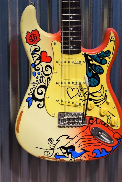 Vintage Guitars Icon V6MRHDX Thomas Blug Signature Summer of Love Guitar & Case