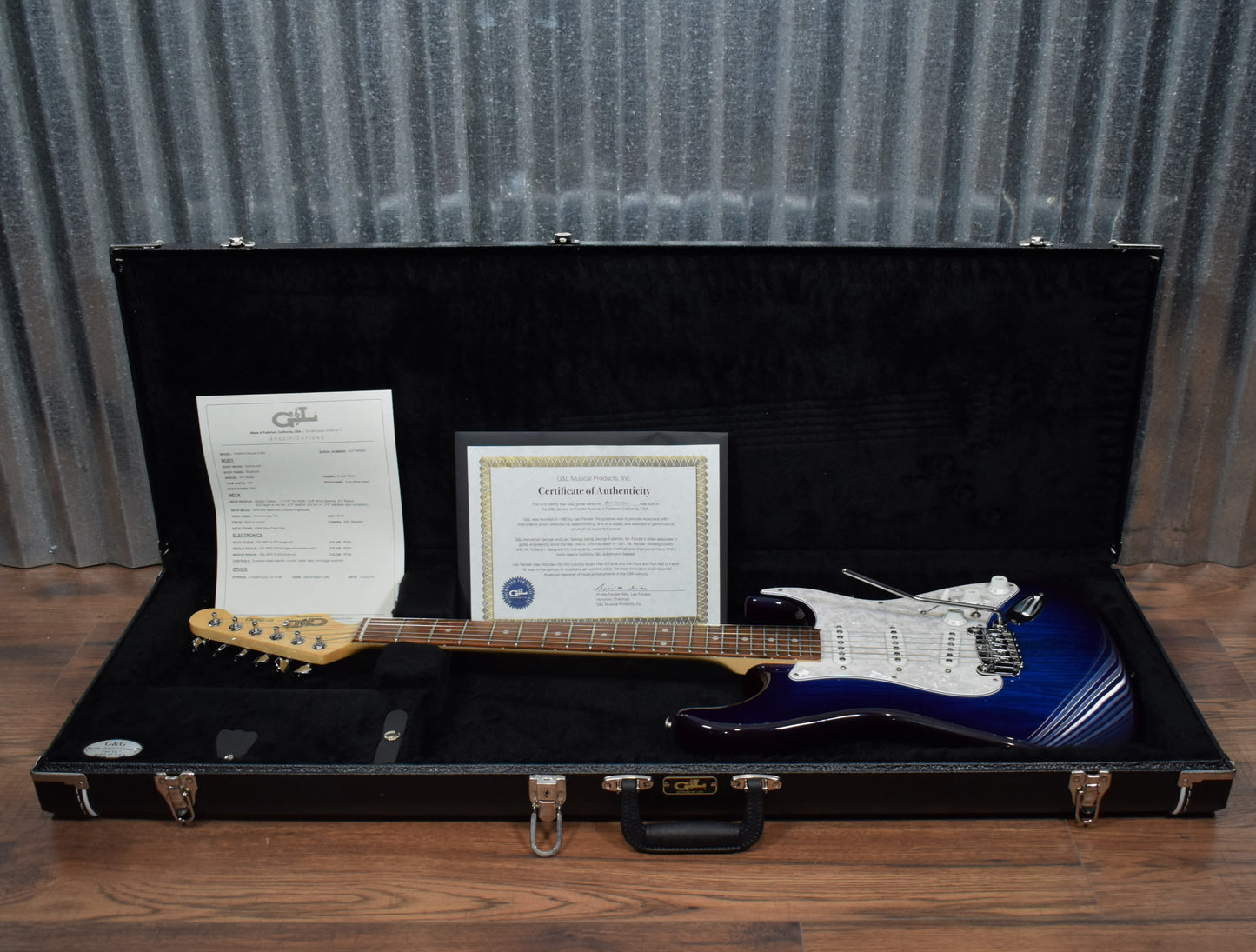 G&L USA Fullerton Deluxe S-500 Blueburst Guitar & Case S500 #5061 2019