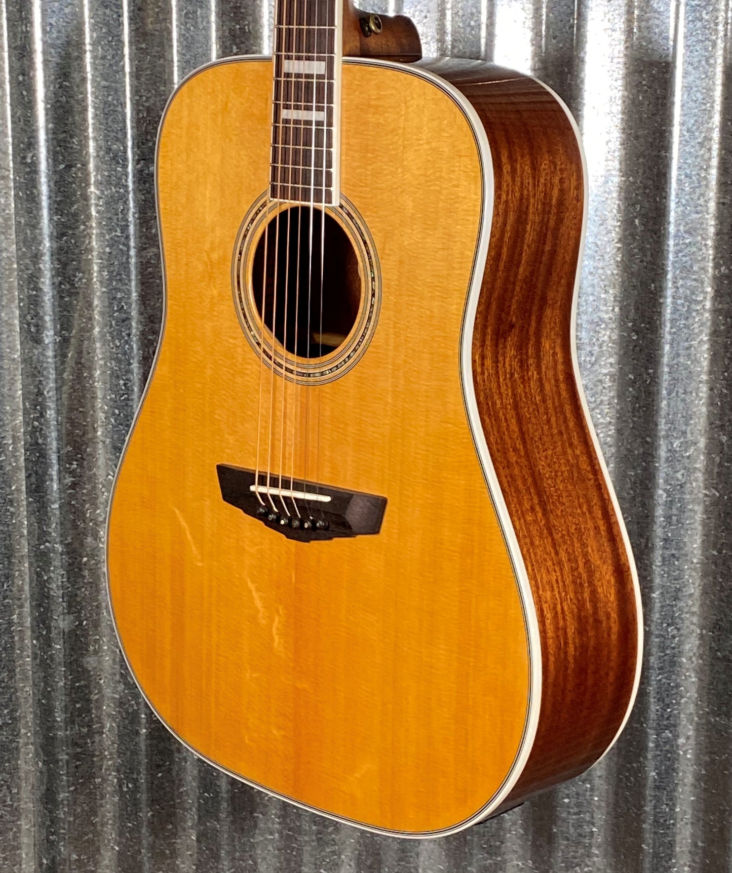 D'Angelico Premier Lexington Dreadnought E Vintage Natural Acoustic Electric Guitar #3939