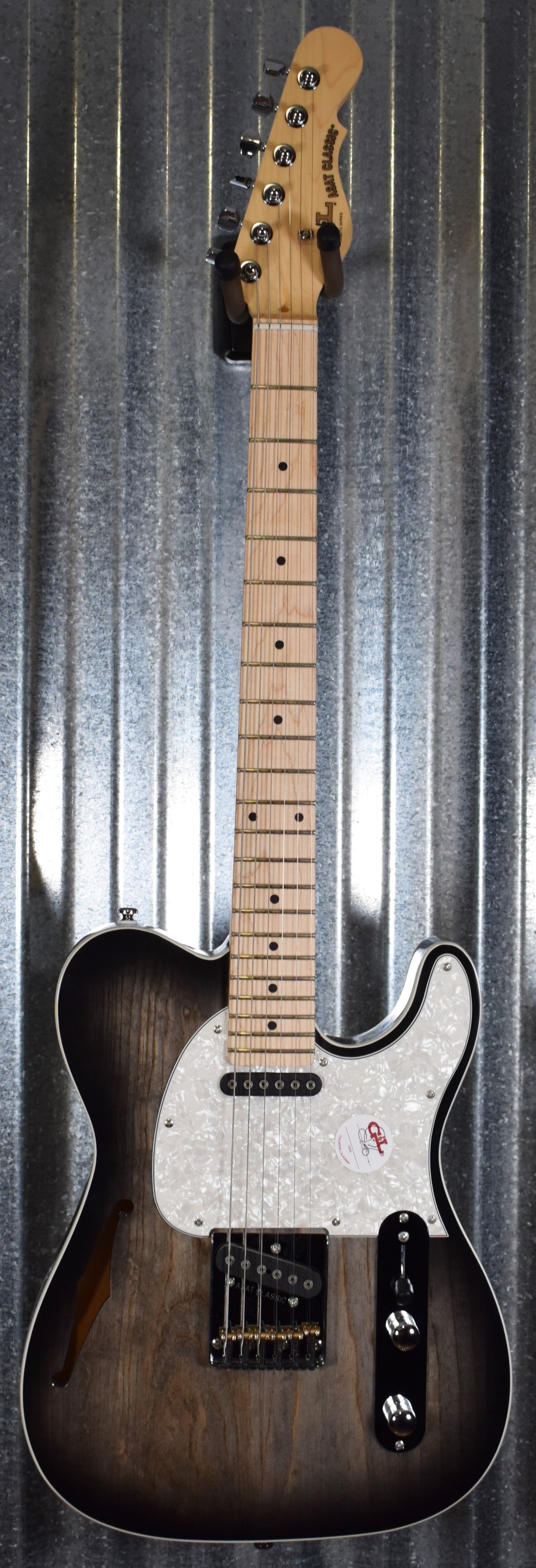 G&L Tribute Limited Edition ASAT Classic Semi Hollow Double Bound Charcoal Guitar #0528
