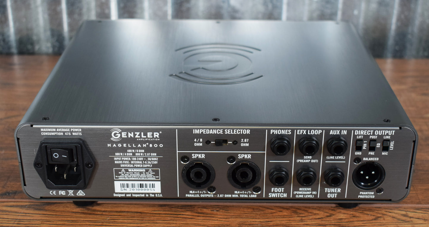 Genzler MG-800 Magellan 800 Watt 2 Channel Bass Amplifier Head