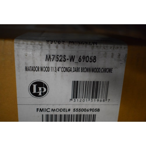 LP Latin Percussion Matador 11 3/4" Wood Conga Dark Brown Chrome M752S-W