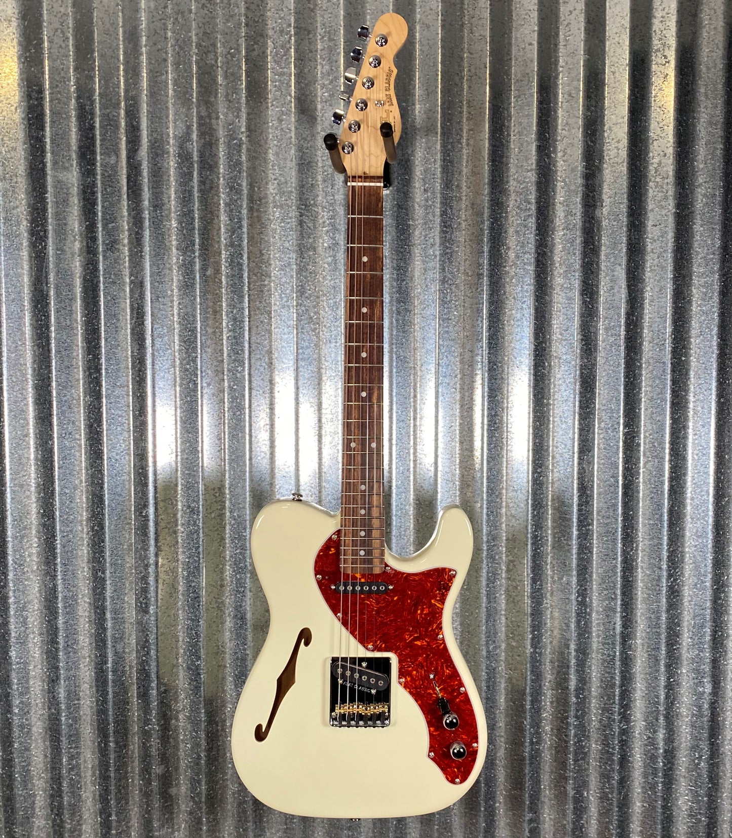 G&L USA 2023 Custom ASAT Classic Thinline Semi Hollow Vintage White Guitar & Bag #1012 Used
