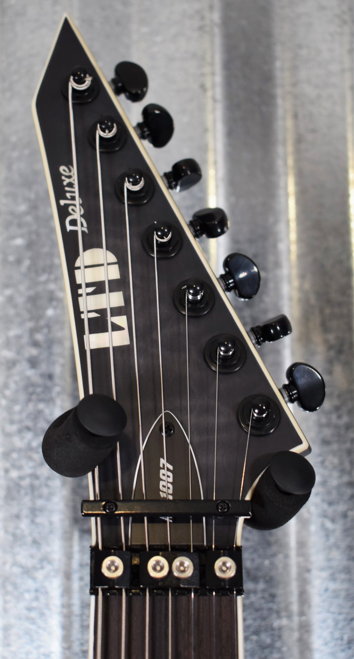 ESP LTD M-1007 Quilt See Thru Black Sunburst Satin Fishman 7 String Guitar LM1007QMSTBLKSB #0361 B Stock