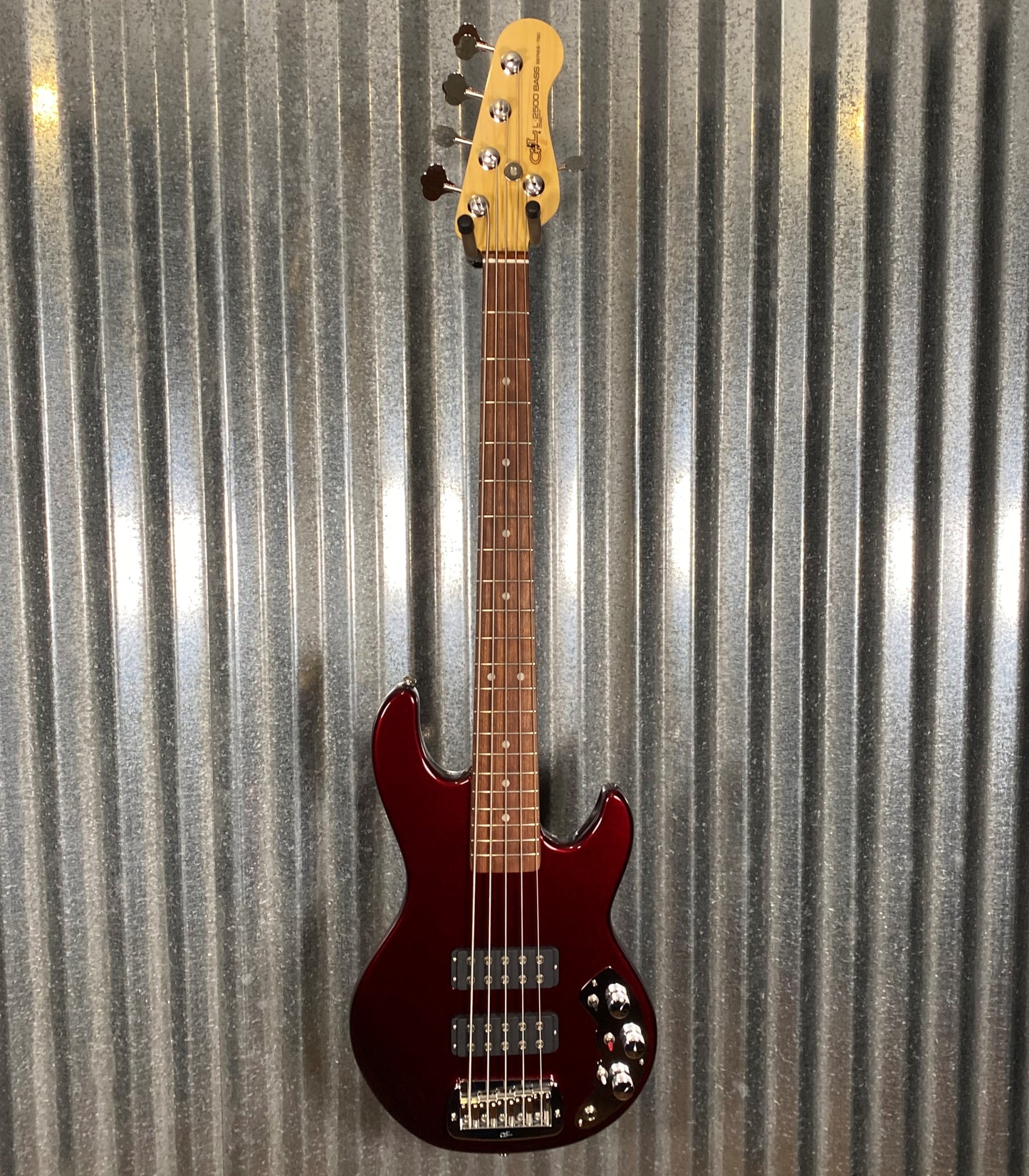 G&L USA CLF L-2500 S750 Ruby Red Metallic 5 String Bass & Case #1323