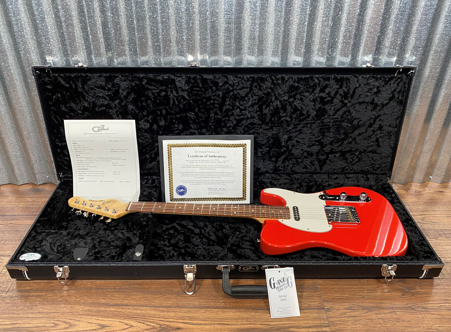 G&L USA Fullerton Deluxe ASAT Classic Fullerton Red Guitar & Bag Blem #0126