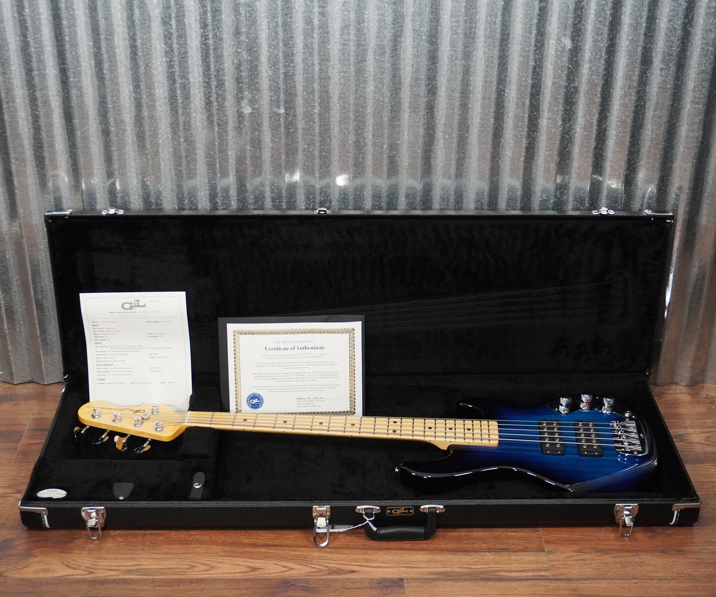 G&L USA CLF L-2500 S750 Blueburst 5 String Bass & Case #6265