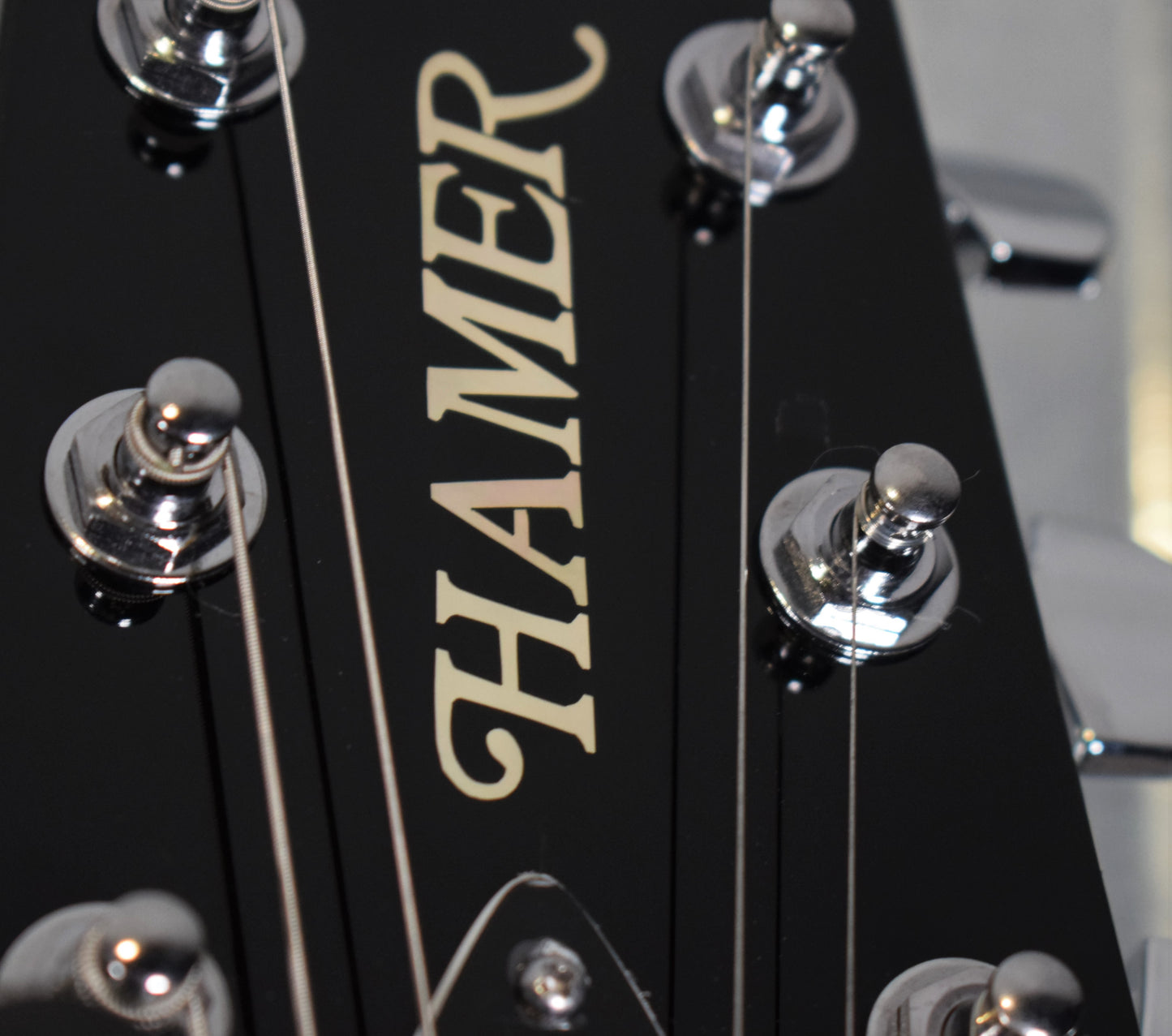 Hamer Archtop Flame Trans Black Double Cut Guitar SATF-TBK Blem #0675