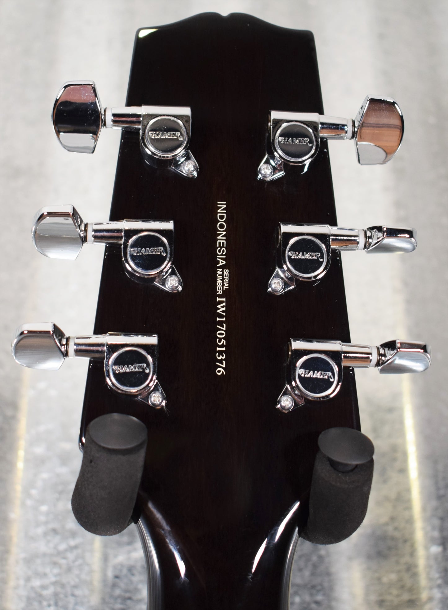 Hamer Archtop Flame Trans Black Double Cut Guitar SATF-TBK #1376 Demo