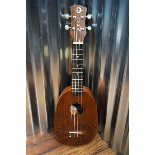 Luna Tattoo Pineapple Mahogany Pack Soprano Ukulele - Tuner, Book & Bag