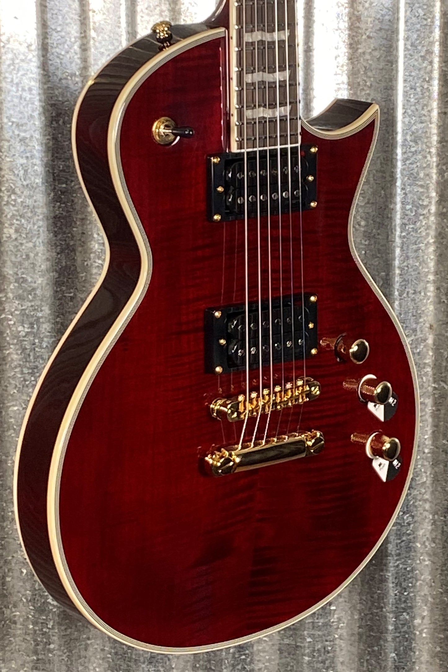 ESP LTD EC-1000T CTM Eclipse Fishman See Thru Black Cherry Guitar & Bag LEC1000TCTMFMSTBC #1307 Used