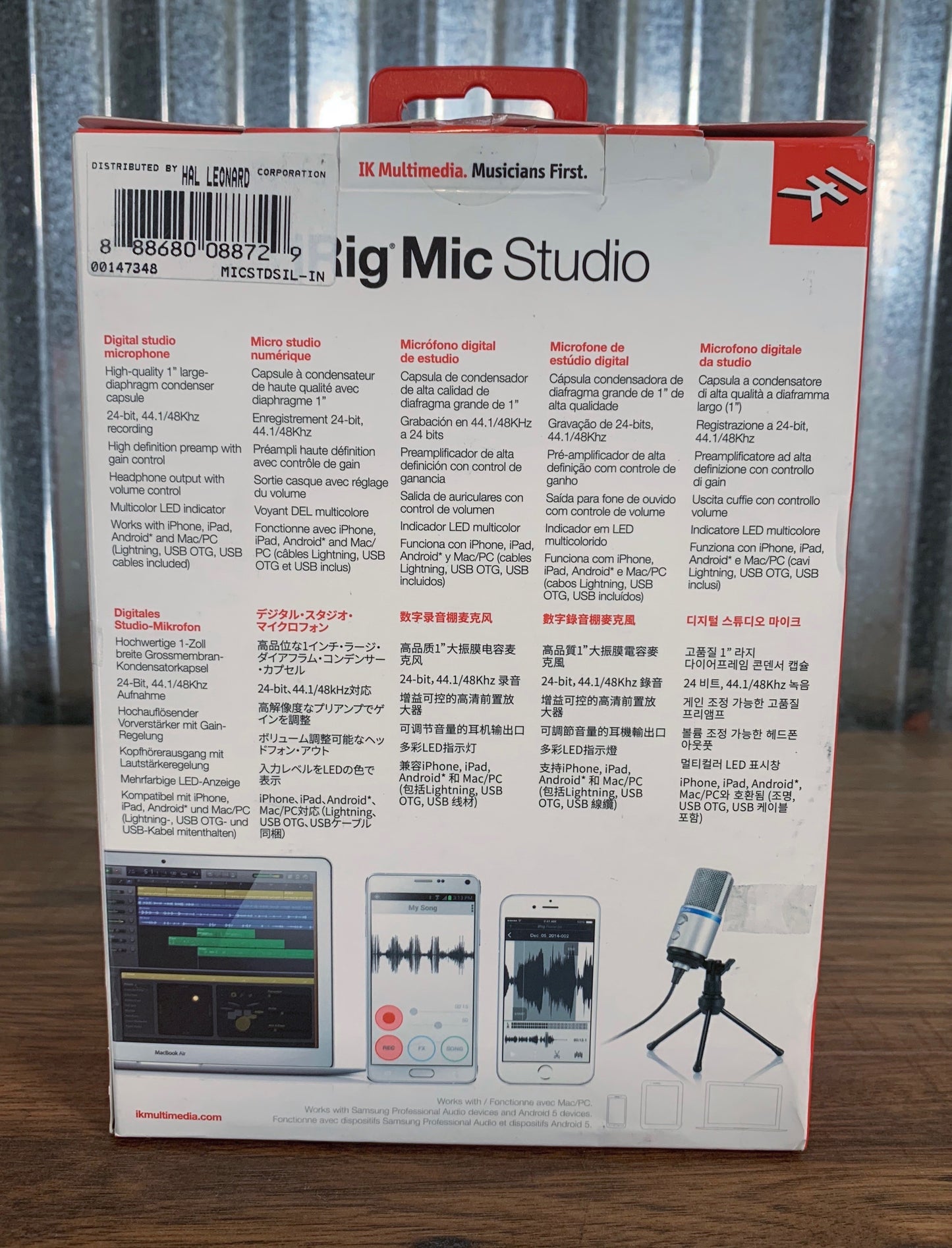 IK Multimedia iRig Mic Studio Silver Large Diaphragm Recording Microphone Open Box