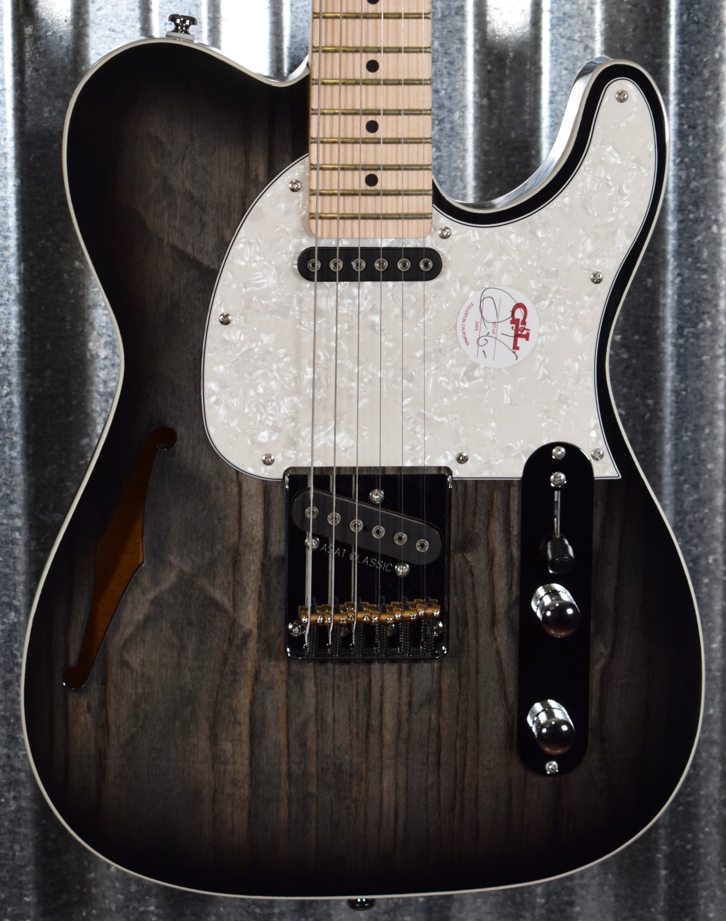 G&L Tribute Limited Edition ASAT Classic Semi Hollow Double Bound Charcoal Guitar #0540